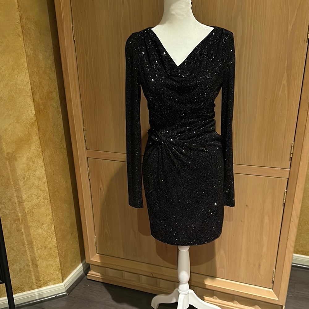 Elegant Black Silver Fleck Dress